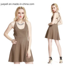 2015 Neuer Knoten-rückseitiger Entwurfs-Backless Beleg-freies Abschlussball-Kleid